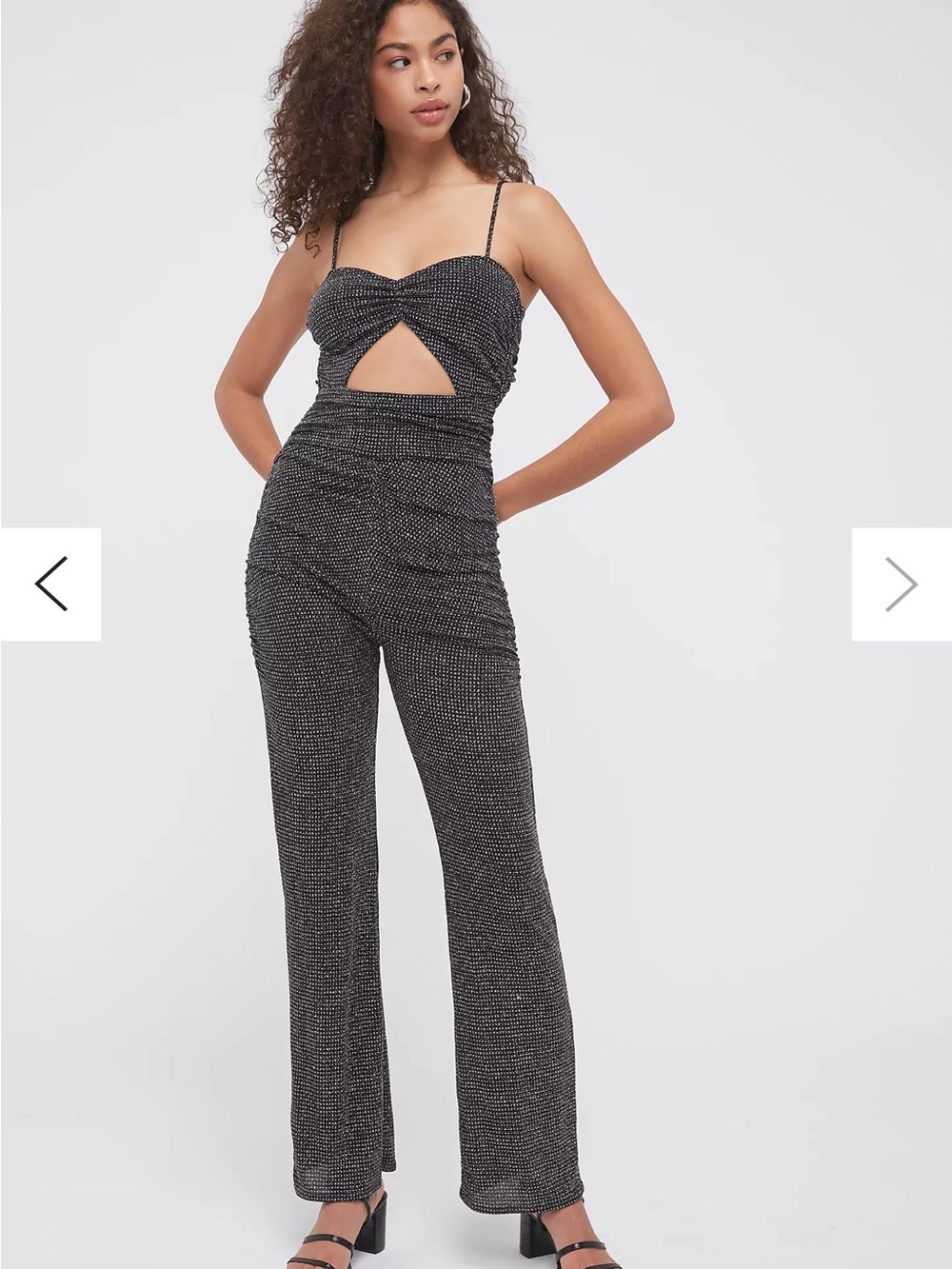 For Love & Lemons Margaux Glitter Cutout Jumpsuit – Size S